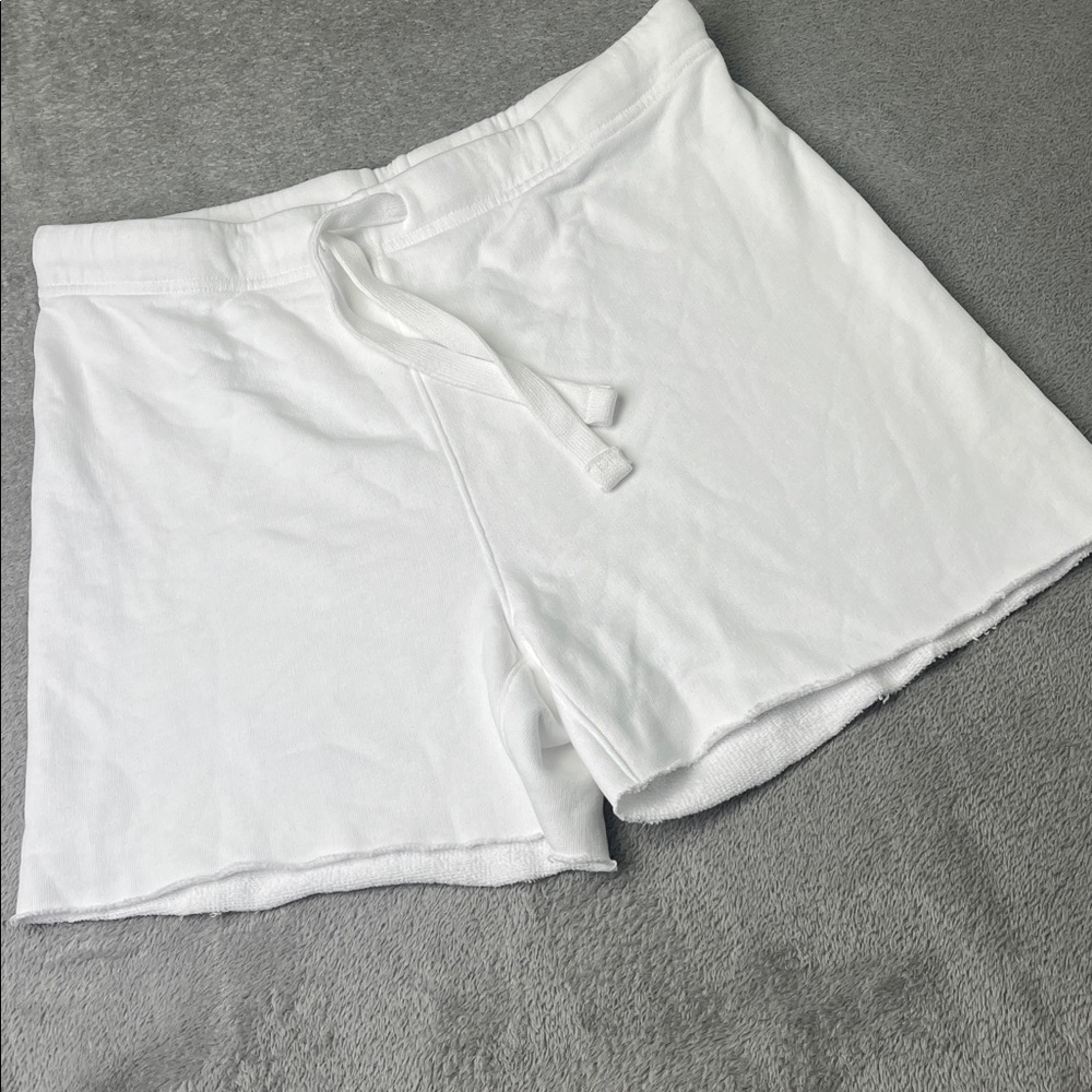 NEW Frank & Eileen M 100% Cotton White Favorite Sweatshorts Triple Fleece USA